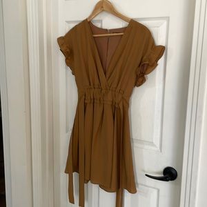Zara Ruffle Sleeve Side Strap Dress